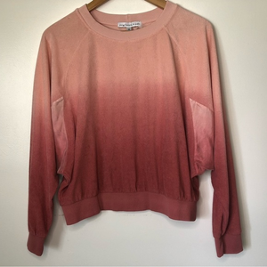 Young Fabulous and Broke Women's Pullover Pink Ombre Long Sleeve Medium Velvety